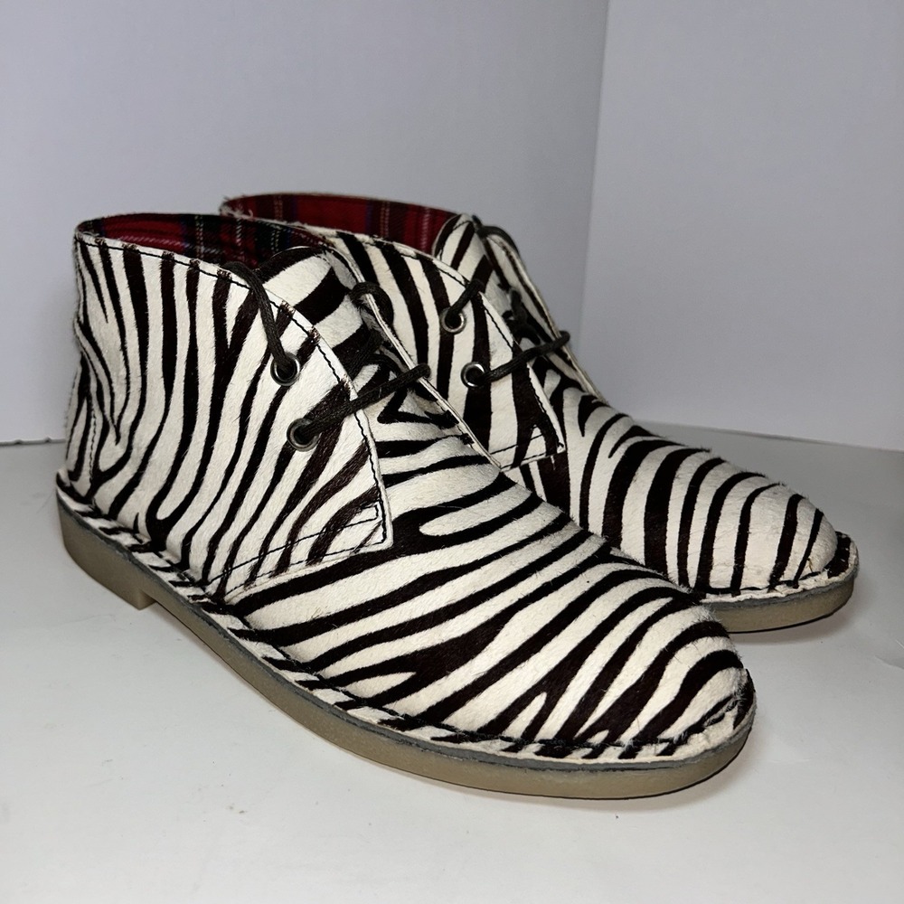 Men's Chukka Boots Zebra Print Calf Hair Size 10 By Colors Of California